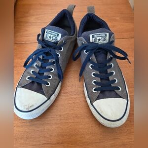 Converse All Star Low Top Sneakers Men’s 10.5 Women’s 12.5 Gray Navy Canvas